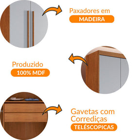 Guarda Roupa Solteiro Heros 4 Portas Com Pés Moderna